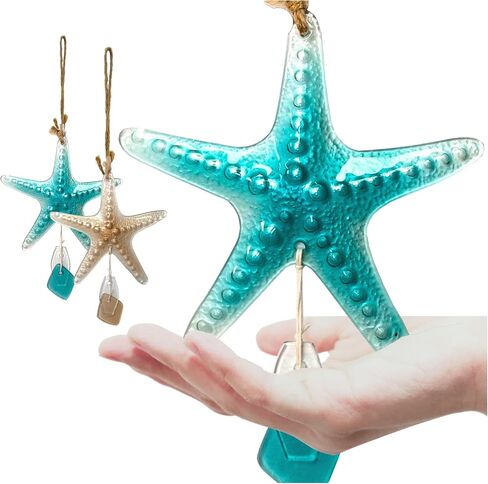 Beach Theme Bathroom Décor - (2) Glass Seashell Wall Décor Ornaments for Ocean Themed Bathroom Decorations - Wedding Beach Ornaments for Ocean Themed Party Decorations or Nautical Bathroom Decor in Saudi Arabia