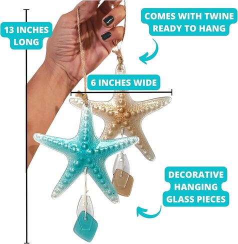 Beach Theme Bathroom Décor - (2) Glass Seashell Wall Décor Ornaments for Ocean Themed Bathroom Decorations - Wedding Beach Ornaments for Ocean Themed Party Decorations or Nautical Bathroom Decor in Saudi Arabia