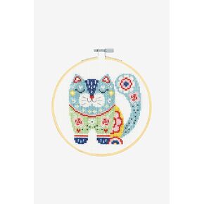 DMC Stitch Kit 6" Diameter - Cat (14 Count)