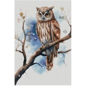 Owl in snow cotton counted cross stitch kits,150x200stitch, 26x36cm, Egyptian cotton thread, 14 count counted owl cross stitch kit