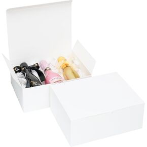 UnicoPak 10x8x4 Gift Boxes 14 Pack White Gift Boxes with Lids for Presents Large Cardboard Paper Gift Boxes Bulk for Birthday Wedding Bridesmaid Proposal Valentines Christmas