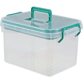 1 Pack Clear Plastic Family First Aid Box, Emergency Medicine Storage Box Kit