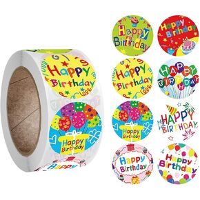 Pink Forest Happy Birthday Stickers ,Celebrate Birthday Pattern Round Decorative Sealing Stickers Labels for Adults Kids Birthday Party Home Classroom Decorations