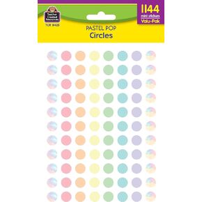 Teacher Created Resources Pastel Pop Circles Mini Stickers Valu-Pak