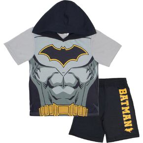 زي باتمان للأولاد بغطاء للرأس وسروال قصير، طقم ملابس تنكرية مكون من قطعتين للأطفال والصغار in Kuwait