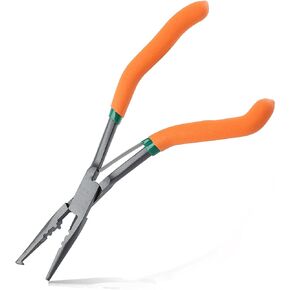 8 Inches Pistol Grip Split Ring Fishing Pliers Muti-Function Fishing Pliers with line Cutter Hook Removers Fishing Crimping Tool with Non-slip Handles Saltwater Resistant Fishing Gear