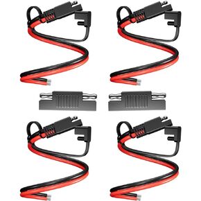 4 Pack SAE Extension Cable, BERLAT 14Awg 30Cm Automotive Dc Power Extension for Solar Battery Connection and Transfer, and Automotive Batteries Transfer etc-with Protective Cover