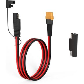 10AWG XT60 to SAE Connector Extension Cable with SAE Polarity Reverse Adapter for Portable Power Station Solar Panel Solar Generator(2FT)