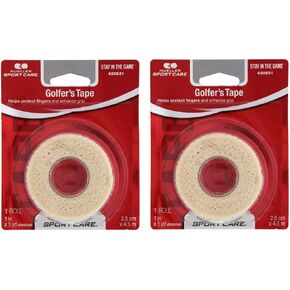 Mueller Golfer’s Grip Tape, Self-Adhering, Lightweight, Residue Free, Conforming Elastic Protective Tape, Helps Protect Fingers & Enhance Grip - 1" x 5yd Stretched, 2 Pack