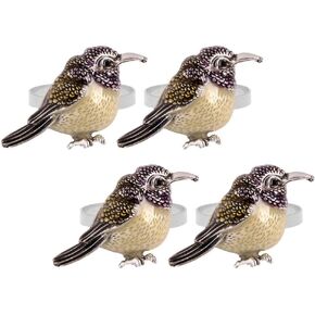 STOBAZA 4pcs Bird Napkin Rings Metal Bird Napkin Holder Animal Napkin Buckles for Wedding Party Spring Easter Dinner Table Setting Decoration