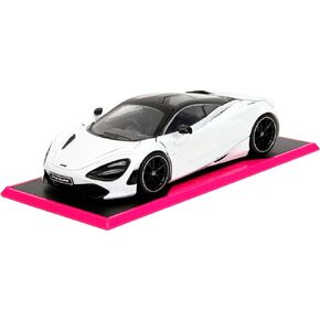 Pink Slips 1:24 W6 McLaren 720S Die-Cast Car w/Base, Toys for Kids and Adults(White)