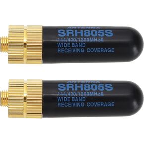 2 قطعة راديو SRH805S SMA-F هوائي أنثى رصاصة 144/430/1200 ميجا هرتز هوائي لاسلكي ثنائي النطاق متوافق مع راديو Baofeng GT-3 UV-5R BF-888s 51x14 مم أسود
