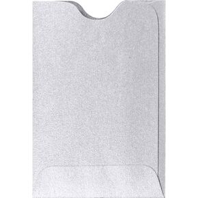 Credit Card Sleeve (2 3/8 x 3 1/2) - Silver Metallic (50 Qty.) | Perfect for The Holidays, Gift Cards, Credit Cards, Debit Cards, ID Cards and More! | 1801-06-50