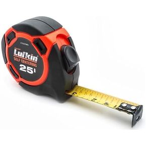 Lufkin L725SCTMPN 1" x 25' Hi-Viz Orange Self-Centering Yellow Clad Tape Measure