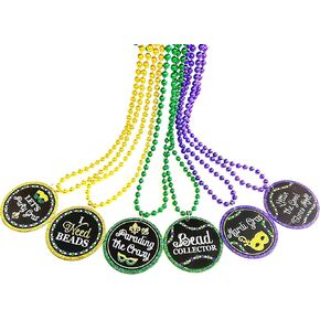 12 Pcs Mardi Gras Beads Necklaces Purple Green Gold Mardi Gras Parade Throw Beads Party Decorations