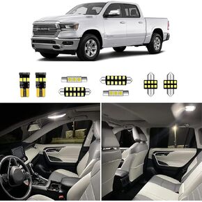 12pcs Ram Interior Led Lights Replacement for 2019 2020 2021 2022 2023 Dodge Ram 1500 2500 3500, 6000k Super Bright White Interior Led Bulbs Package + Installation Tool