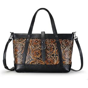 Crossbody Bag for Women Genuine Leather Top Handle Tote Purses Vintage Satchels Handbag