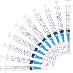 3ml/cc Syringe with 23 Gauge 1" Needle - 23G 1 inch Needle and Syringe for Scientific Labs, Liquids Refilling, Dispensing
