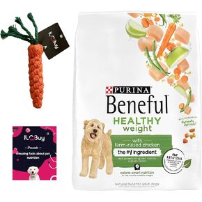 Benefu Healthy Weight Dry Dog Food Bundle, Includes 01 Bag(3.5 LB) Dog Dry Food with Farm Raised Chicken,01 Carrot Dog Toy and a Booklet.