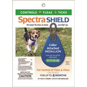 Durvet Spectra Shield Collar Attached Medallion for Small Dogs, 14 to 29-Pound