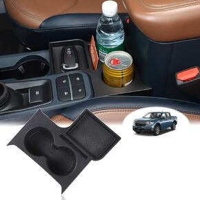 Rear Cup Holder Expander Organizer Tray Compatible with Ford Maverick 2022-2024 Car Seat Rear Dual Cup Holder Inserts Expander Drink Water Bottle Holder Removable FITS Slot ABS Accessories