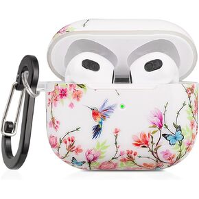 Airpod 3rd Generation Case, AirPods 3 Case 2021 for Women Girls Paris Tower Protective Hard Case for AirPod 3 Gen Case with Keychain Compatible with Wireless Charging, Eiffel Tower