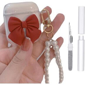 Compatible with Airpods Case with Cleaning Kit, Cute 3D Love Shape Airpods Protective Skin Airpod Case Cover Airpod 2 Case for Girl Women Compatible with Airpods 1st/2ndCharging Case 1& 2