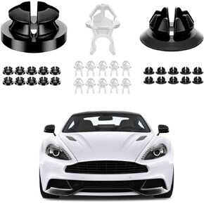 30Pcs Car Hood Prop Rod Holder Clip, Auto Hood Grommet Support Clips, Engine Under Cover Splash Shield Decoration Fixing Rod Clip, Vehicle Accessories Replace OEM 91503-SS0-003
