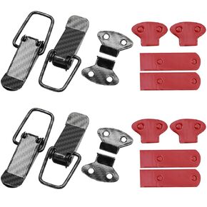 4PCS Auto Bumper Clip, Car Bumper Security Hook Lock Clips, Quick Release Auto Bumper Clip, Quick Release Fasteners for Trunk Bumpers Fenders, Carbon Fiber Texture（L）