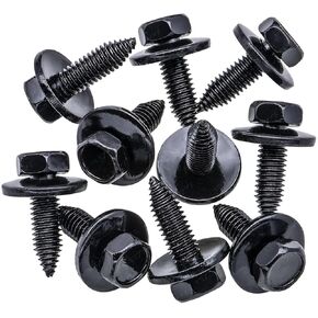 Rexka 10pcs M6-1.0 X 20mm Metric Hex Head Sems Fender Bumper Cover Engine Cover Body Bolts for GM Chevy Buick GMC Cadillac Hummer Oldsmobile Pontiac Saturn 11502941 11506174