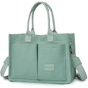 Canvas Tote Bag for Women With Pockets,Crossbody Purses Everything Everyday Hobo Shoulder Bag Handbags for Work Beach Gym