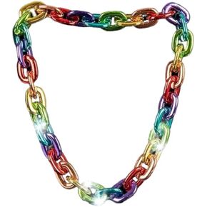 Metallic Colors 38" Light-Up Big Link Chain Rainbow Necklace