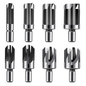 8 PCS Wood Plug Cutter, Wood Cutting Tool Straight and Tapered Plug Cutter Set Wood Plug Cutters for Woodworking Tenon Cutter Four Sizes Plug Cutter Tool for Daily Repairs in Kuwait