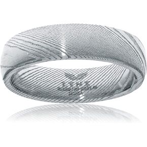 Metro Jewelry Damascus Steel Unique Band Ring for Men - 6 MM Wide - Size 9 to 11
