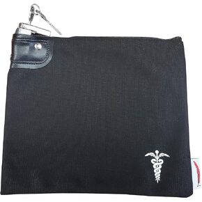 Medication Bag Heavy Canvas Standard Keyed Lock Storage Case Black