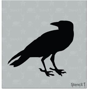 Stencil1 Raven Stencil - Durable Quality Reusable Mylar Stencils - Great for Halloween & Pumpkin Decorating Art Craft - 5.75" x 6"