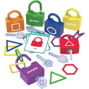 Preschool Shape Sorting Matching Learning Locks with Keys Toys for Toddlers, Color Recognition Toy Set,Montessori Educational Fine Motor Skills Toy for Kids Ages 3+