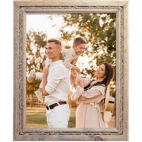 8x10 Rustic Barbed Wire Wood Frame, Handmade, Rustic Distressed Wood with Barbed Wire, Farmhouse Decor - Pack of 1