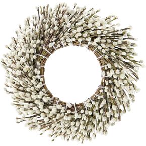 200 ينبع أكثر 100% من إكليل الصفصاف المجفف الطبيعي الطبيعي للباب الأمامي إكليل فروع الصفصاف المجففة لتزيين المنزل وحفلات الزفاف (قطر 17 بوصة) in Kuwait