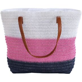JNF Large Colorful Beach Bags for Women Straw Beach Tote bag Rattan Woven Crochet Beach Bags Boho Beach Towels Bag Set