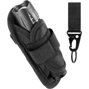IronSeals 360° Rotatable Clip LED Flashlight Torch Holder Stretchable Adjustable Flashlight Torch Holster Holder Belt Case Pouch