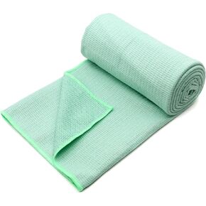 Hot Yoga Towel, Non-Slip Yoga Mat Towel with Silicone Grip Dots Absorbent Microfiber for Exercise, Fitness, Pilates, Blue