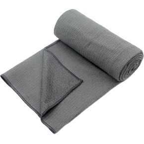 Hot Yoga Towel, Non-Slip Yoga Mat Towel with Silicone Grip Dots Absorbent Microfiber for Exercise, Fitness, Pilates, Blue
