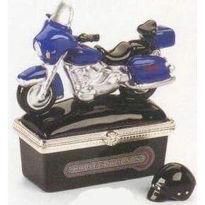 Harley Touring With Helmet Motorcycle PHB Hinged Box