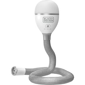 BLACK+DECKER Snake Light, Use for Book Light, Desk Light, and Work Light, 2 Settings, Flexible and Rechargeable (BDCFSL01)