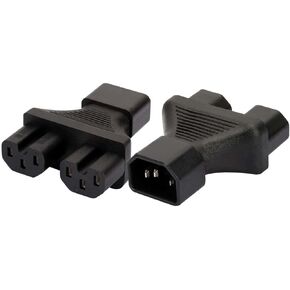 IEC 320 C14 to 2xC13 Y spliter Adapter，C14 3 pin Plug to Dual C13 3 Hole Socket AC Adapter，PDU/UPS Plug C14 to C13 Power Adapter.2 in 1，10A 250V