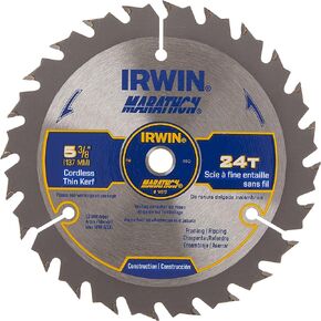 IRWIN Tools MARATHON Carbide Cordless Circular Saw Blade, 5 3/8-Inch, 24T, 063-inch Kerf (14017)