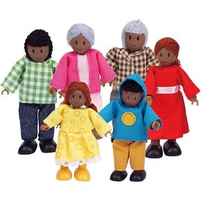 Hape African American Wooden Doll House Family, Small