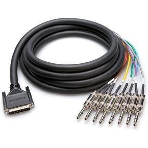 Hosa DTP-805 Balanced Snake, DB25 to 1/4 in TRS, 5 m