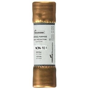 COOPER BUSSMANN NON-10 FUSE, 10A, 250V, ONE TIME (10 pieces)